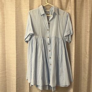 Easel blue and white striped dress